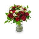 Bouquet of roses with freesia
